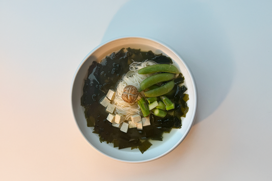 Simple Korean Vegetable Noodle Soup with Vegan Seaweed Soup